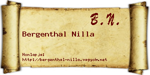 Bergenthal Nilla névjegykártya